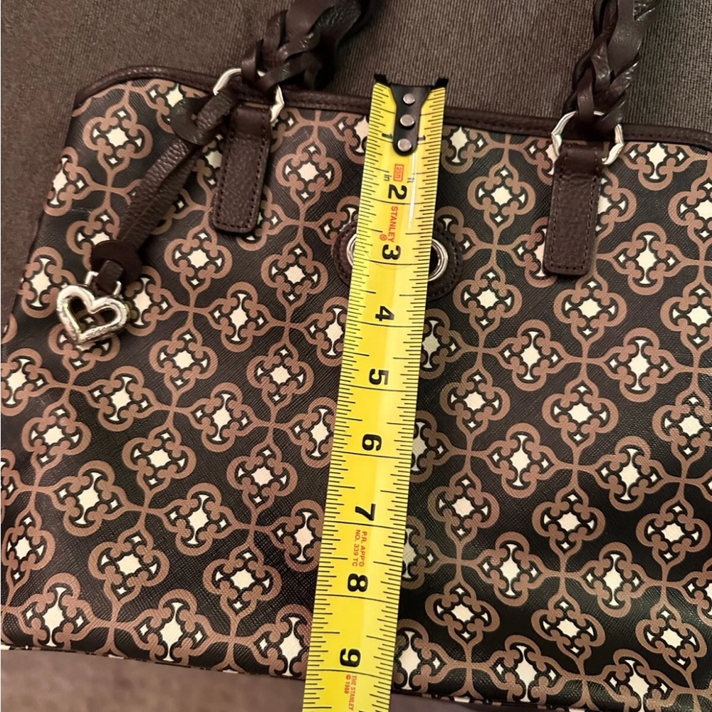 Brighton Handbag, Rich Brown Print w/leather Trim NWOT - Picture 11 of 12
